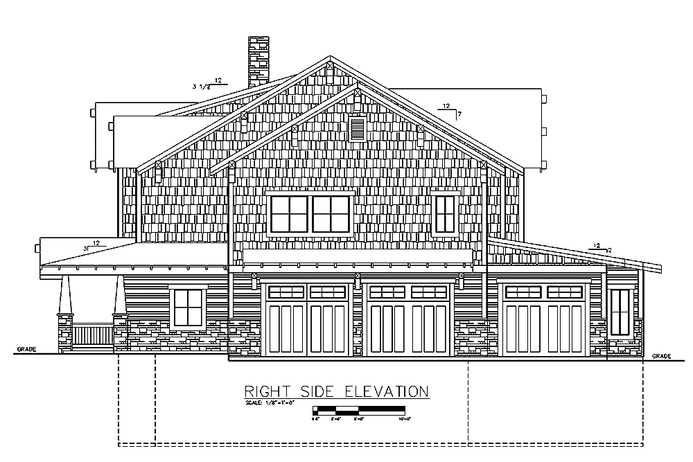 Home Plan Right Elevation of this 6-Bedroom,5828 Sq Ft Plan -132-1621