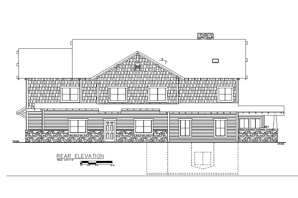 Home Plan Rear Elevation of this 6-Bedroom,5828 Sq Ft Plan -132-1621