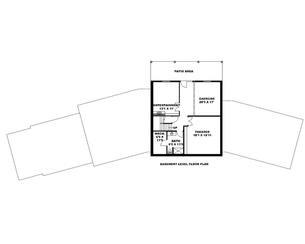 Floor Plan Basement of Craftsman Plan #132-1622
