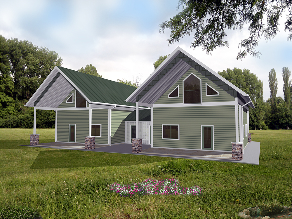Front Elevation of this Cottage House (#132-1623) at The Plan Collection.