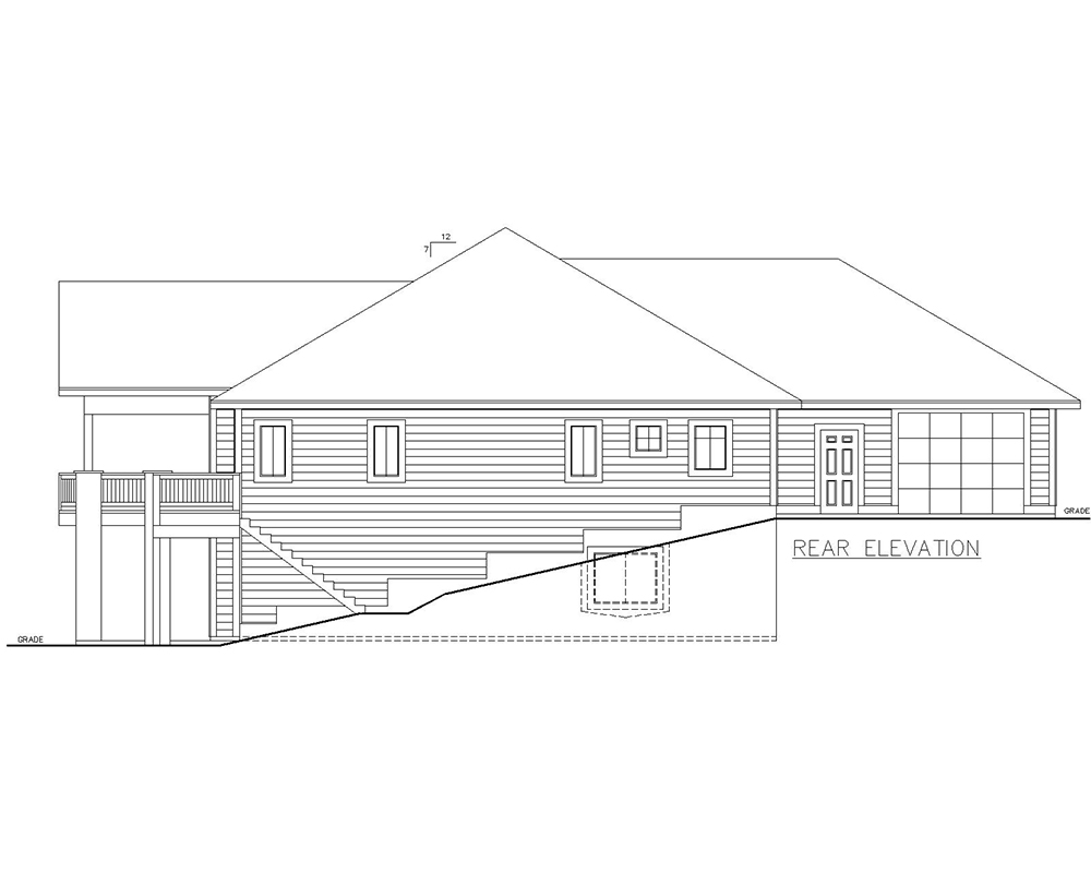 Home Plan Rear Elevation of this 5-Bedroom,3744 Sq Ft Plan -132-1624
