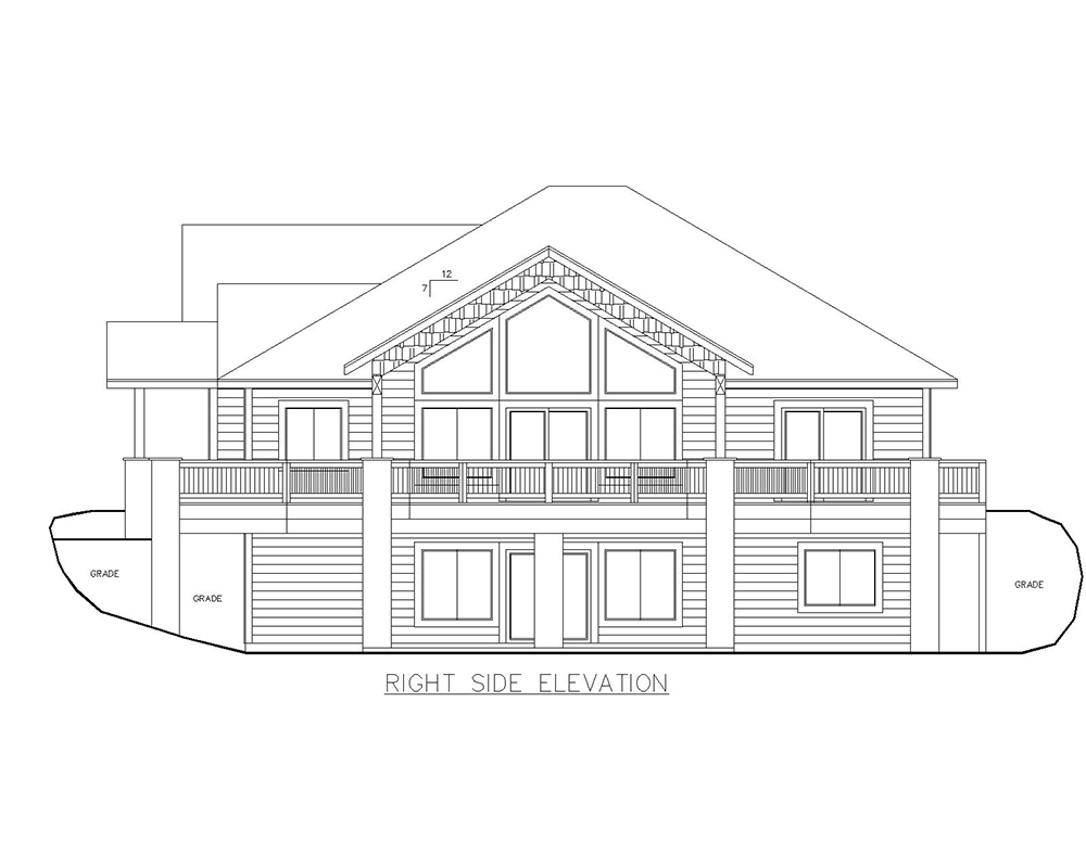 Home Plan Right Elevation of this 5-Bedroom,3744 Sq Ft Plan -132-1624