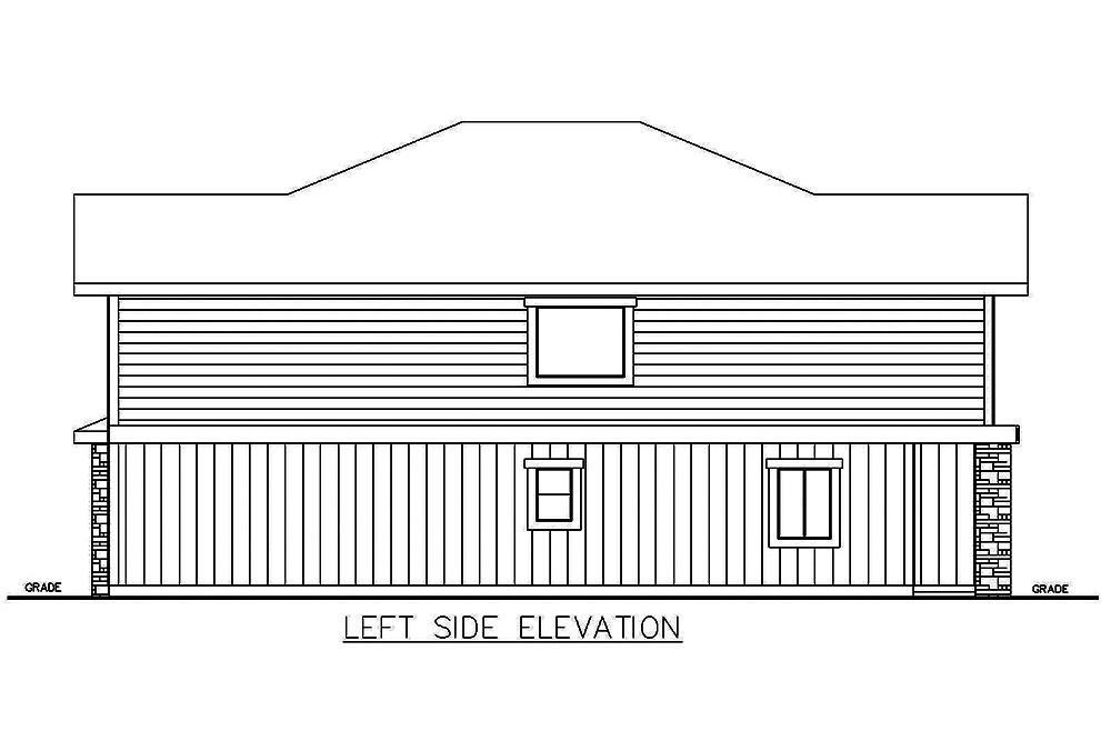 Home Plan Left Elevation of this 8-Bedroom,3086 Sq Ft Plan -132-1625