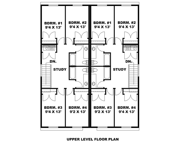Floor Plan Second Story of Country Plan #132-1625