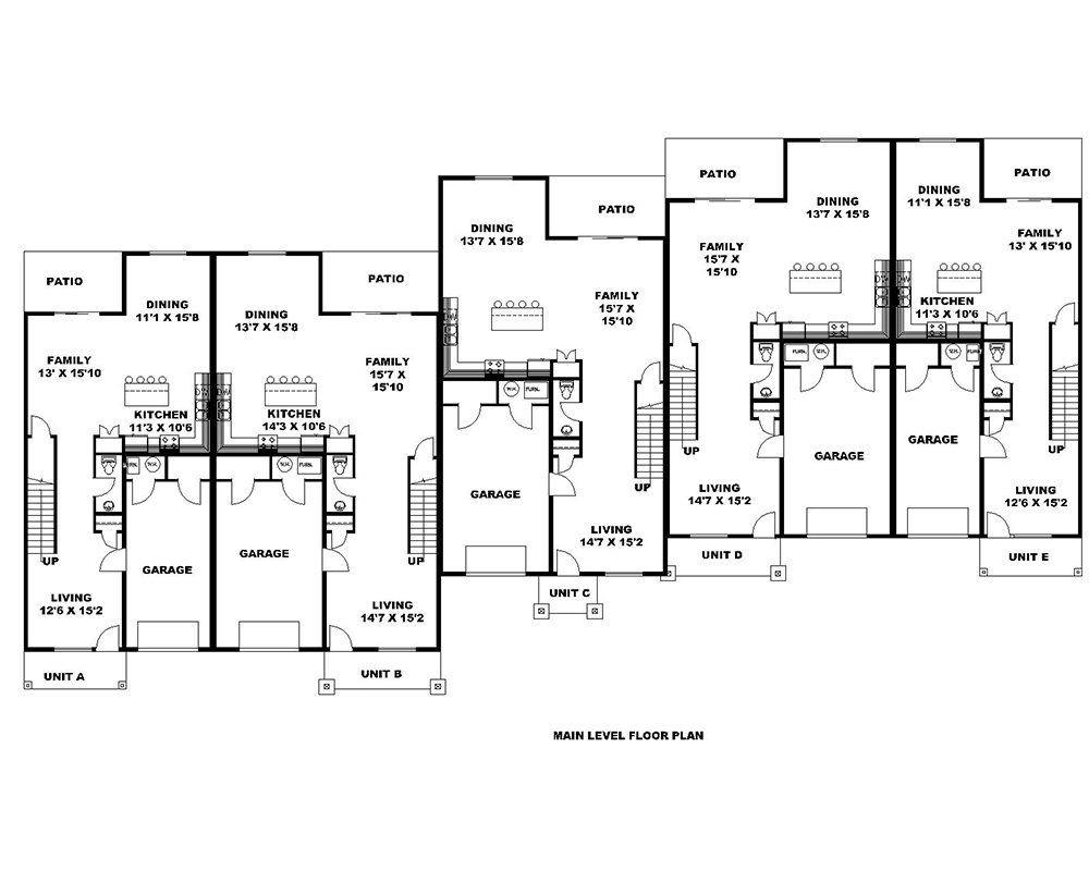 Floor Plan First Story of Multi-Unit Plan #132-1626
