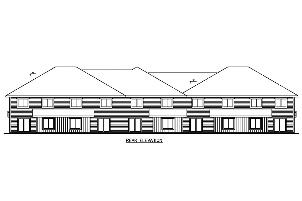 Home Plan Rear Elevation of this 4-Bedroom,2445 Sq Ft Plan -132-1626