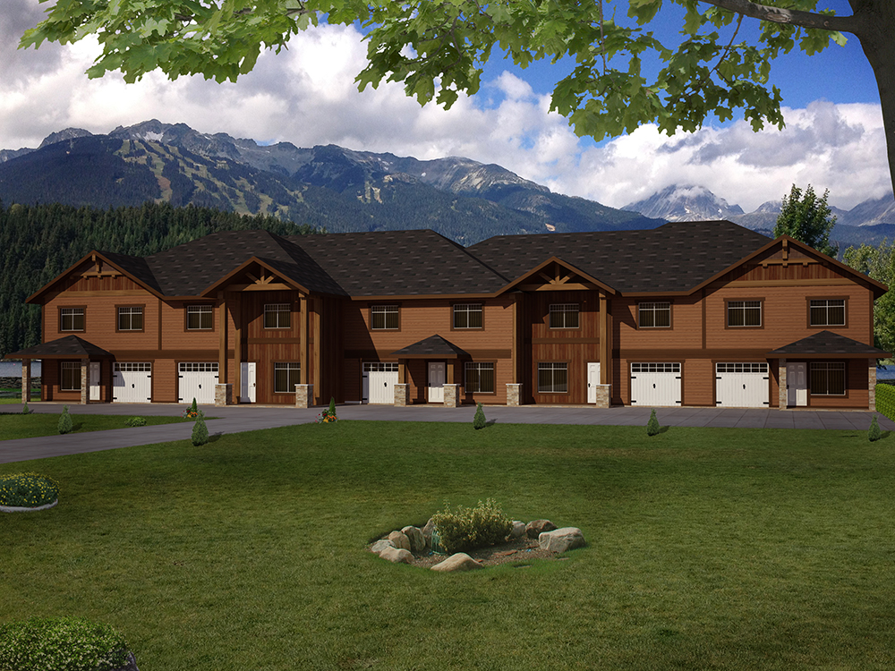 Front Elevation of this Multi-Unit House (#132-1626) at The Plan Collection.
