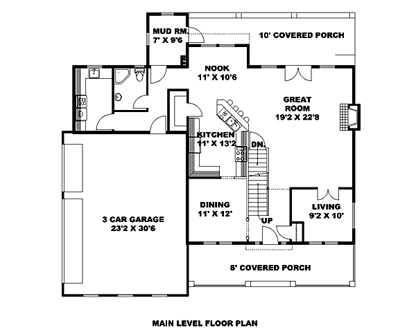 Floor Plan First Story of Modern Plan #132-1630