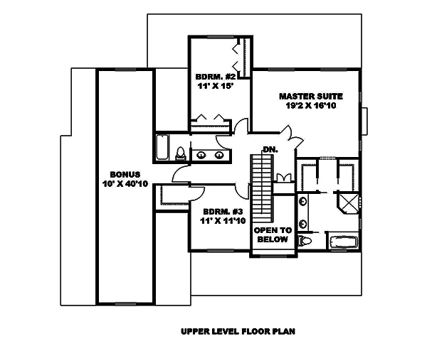 Floor Plan Second Story of Modern Plan #132-1630