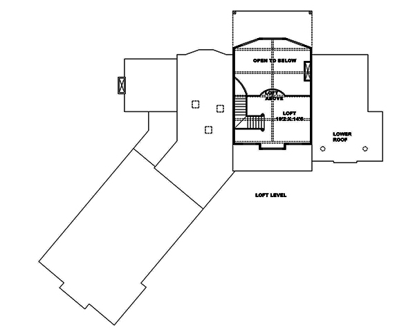 Floor Plan Second Story of Craftsman Plan #132-1632