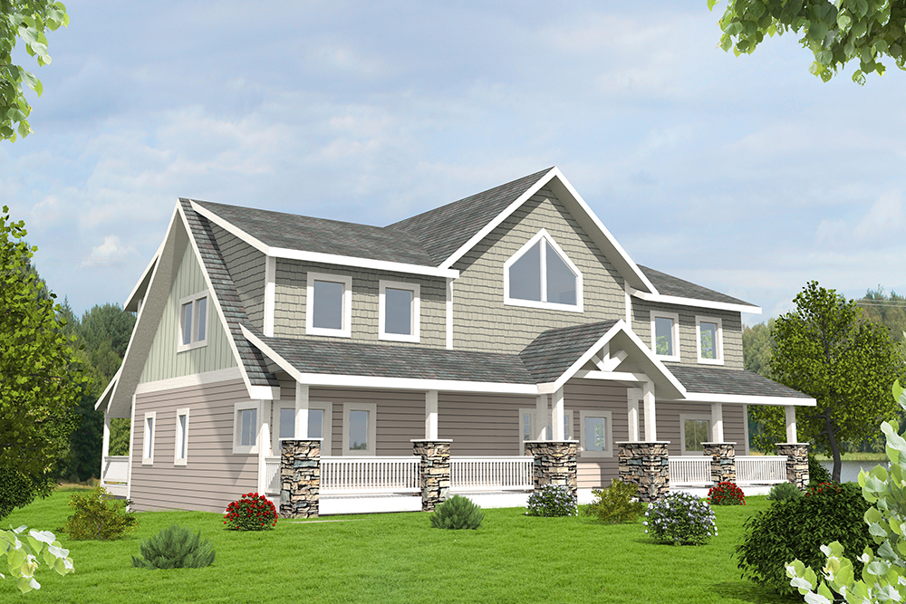 Front Elevation of this Craftsman House (#132-1633) at The Plan Collection.