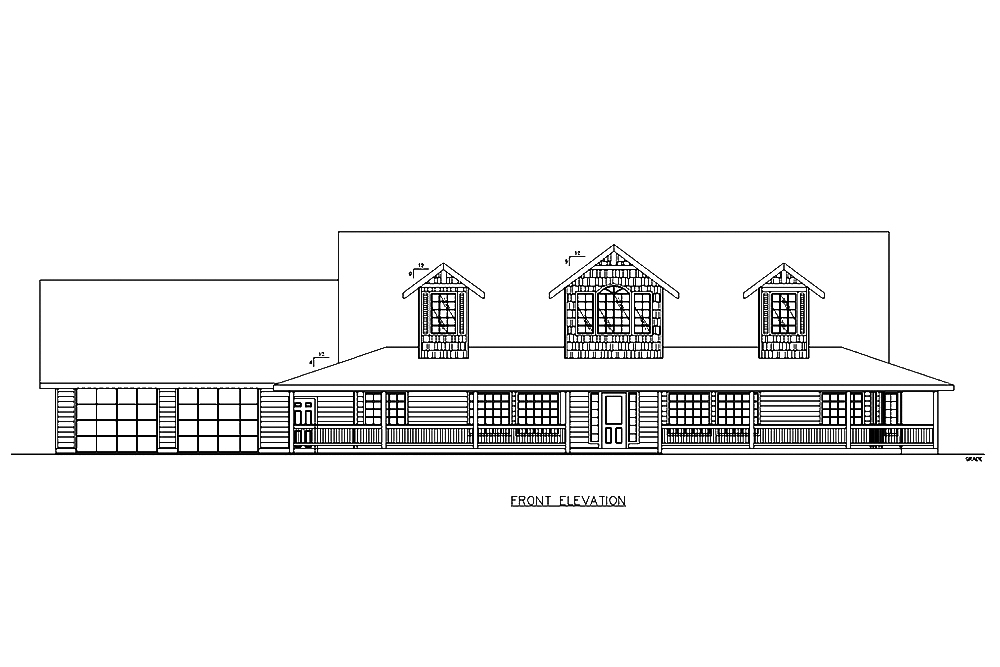 Home Plan Front Elevation of this 4-Bedroom,4771 Sq Ft Plan -132-1634