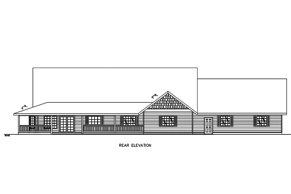 Home Plan Rear Elevation of this 4-Bedroom,4771 Sq Ft Plan -132-1634