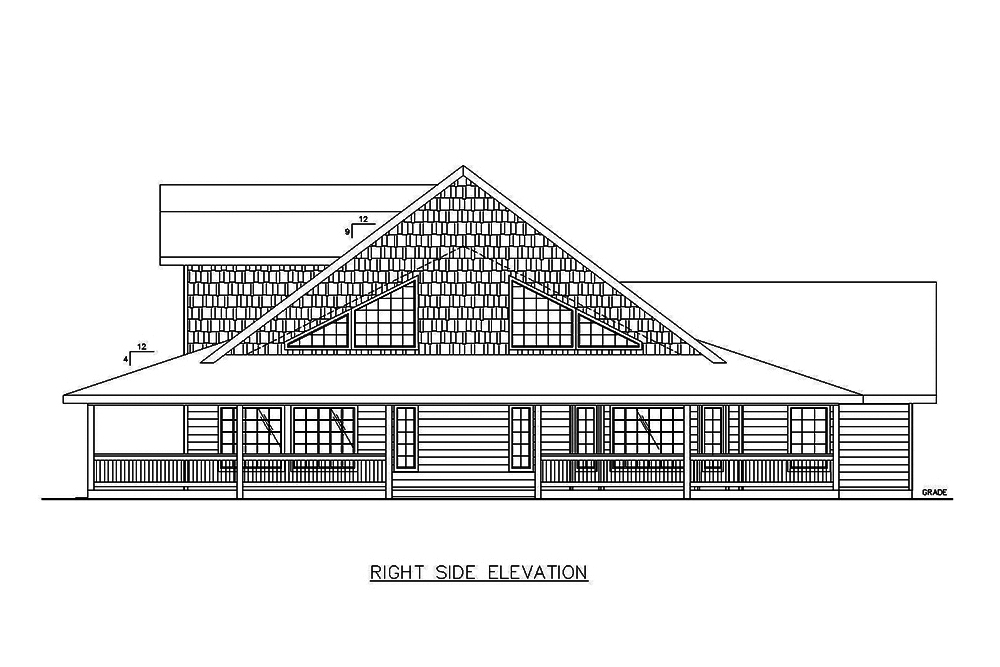 Home Plan Right Elevation of this 4-Bedroom,4771 Sq Ft Plan -132-1634