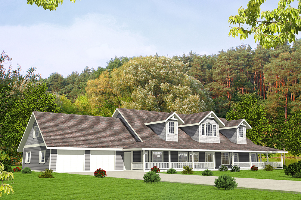 Front Elevation of this Craftsman House (#132-1634) at The Plan Collection.