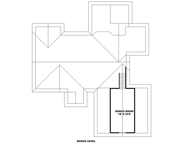 Floor Plan Bonus Room of Craftsman Plan #132-1635