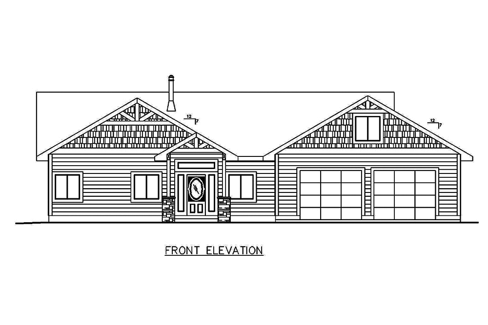 Home Plan Front Elevation of this 5-Bedroom,4364 Sq Ft Plan -132-1635