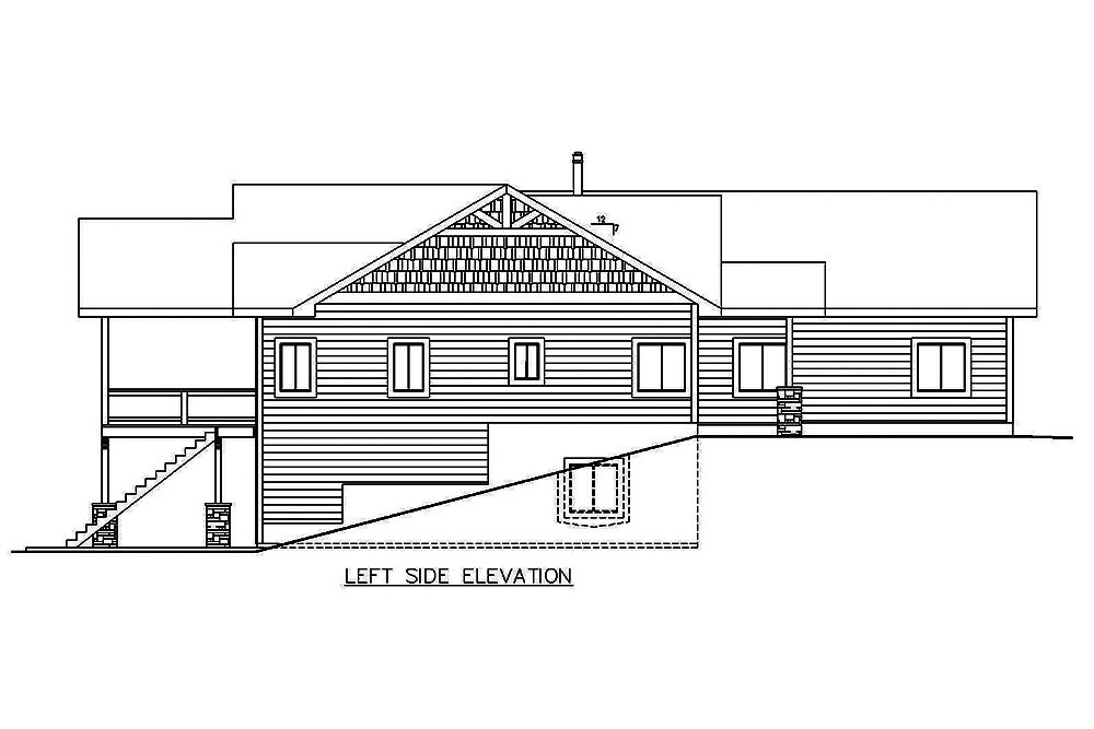 Home Plan Left Elevation of this 5-Bedroom,4364 Sq Ft Plan -132-1635