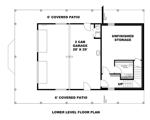 Floor Plan Basement of Cottage Plan #132-1637