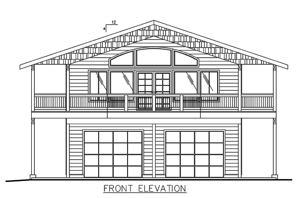 Home Plan Front Elevation of this 2-Bedroom,2025 Sq Ft Plan -132-1637