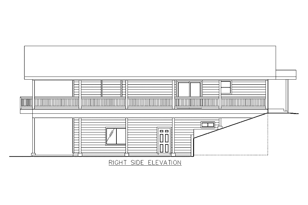Home Plan Right Elevation of this 2-Bedroom,2025 Sq Ft Plan -132-1637