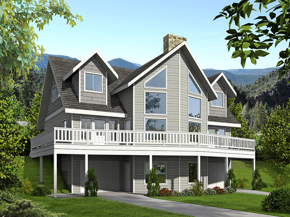 Front Elevation of this Southern House (#132-1638) at The Plan Collection.