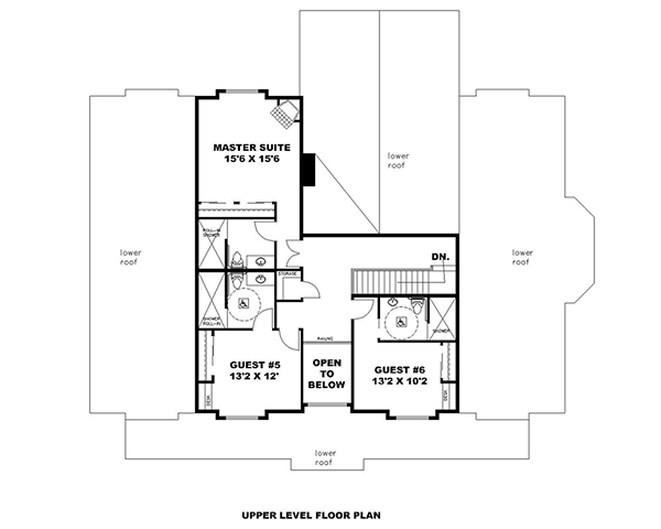 Floor Plan Second Story of Traditional Plan #132-1639