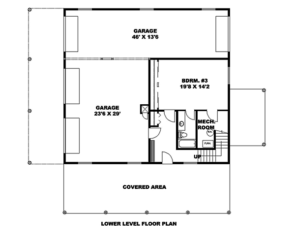 Floor Plan Basement of Cottage Plan #132-1640