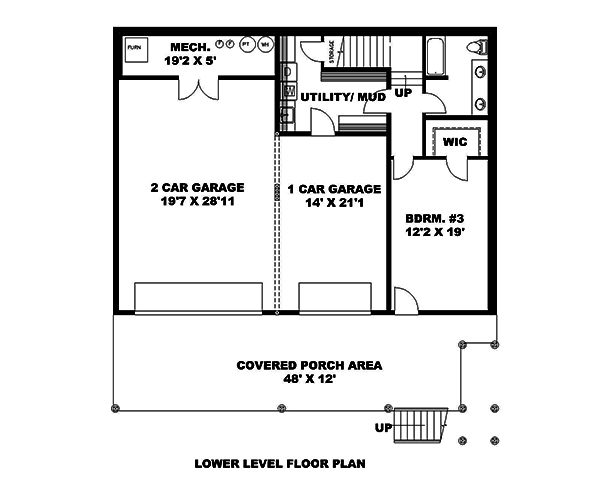 Floor Plan Basement of Cottage Plan #132-1641