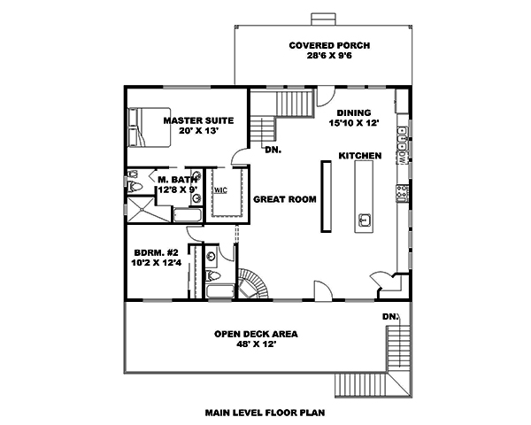Floor Plan First Story of Cottage Plan #132-1641