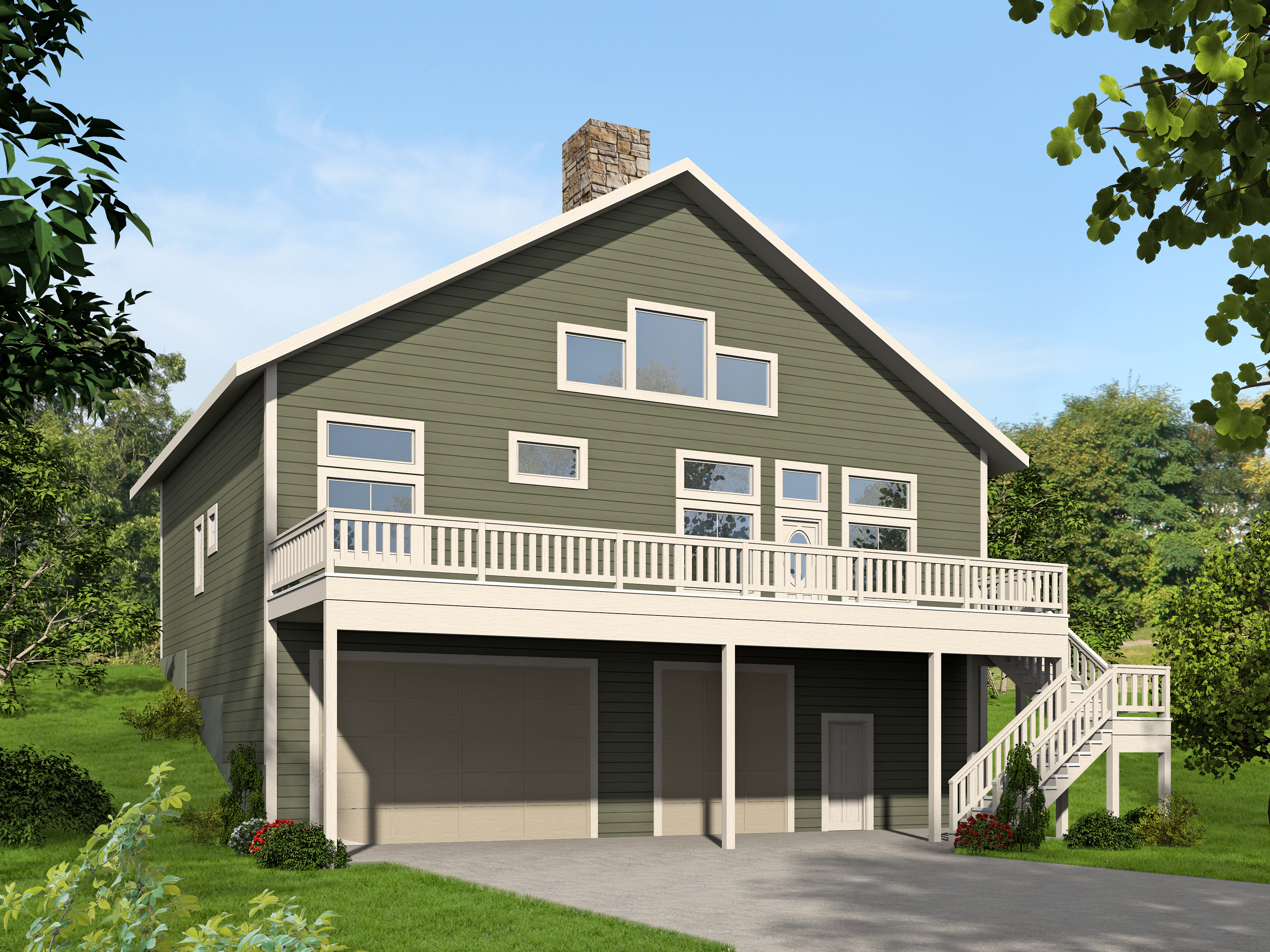 Front Elevation of this Cottage House (#132-1641) at The Plan Collection.