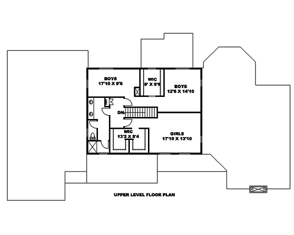Floor Plan Second Story of Modern Plan #132-1642