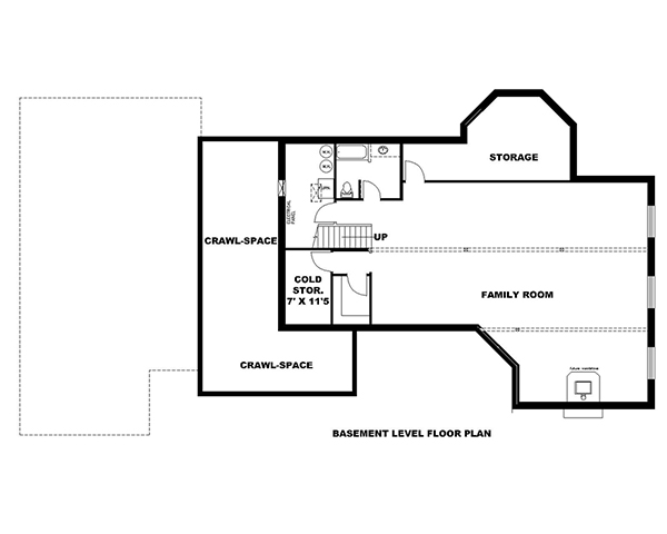 Floor Plan Basement of Modern Plan #132-1642
