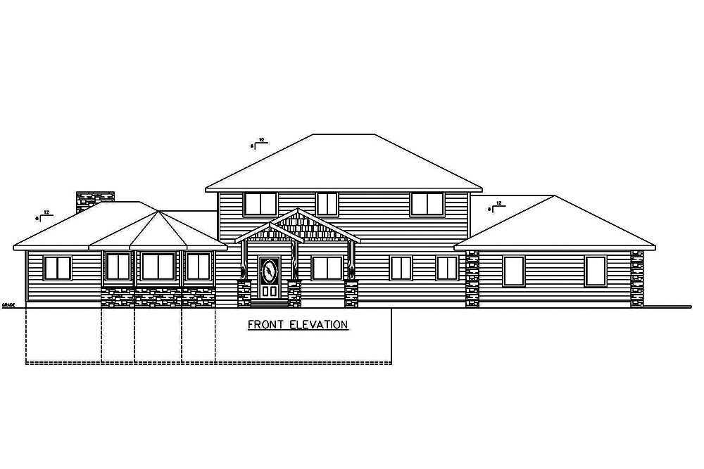 Home Plan Front Elevation of this 3-Bedroom,5925 Sq Ft Plan -132-1642