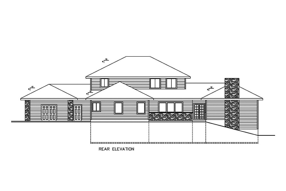 Home Plan Rear Elevation of this 3-Bedroom,5925 Sq Ft Plan -132-1642