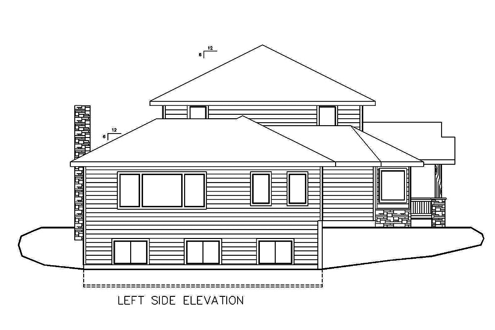 Home Plan Left Elevation of this 3-Bedroom,5925 Sq Ft Plan -132-1642