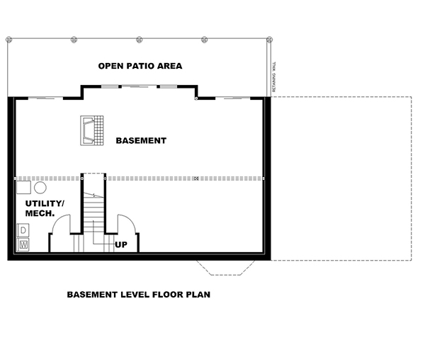 Floor Plan Basement of Southern Plan #132-1643