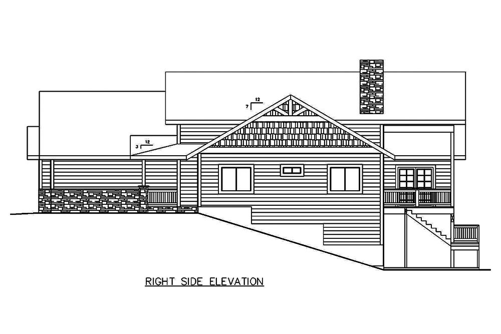 Home Plan Right Elevation of this 5-Bedroom,4333 Sq Ft Plan -132-1644
