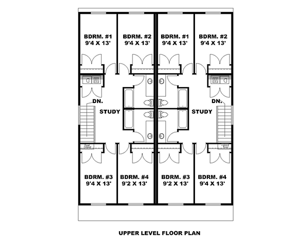 Floor Plan Second Story of Craftsman Plan #132-1645