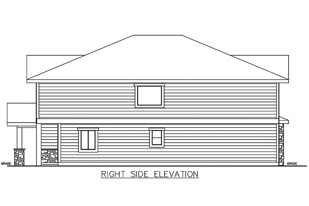 Home Plan Right Elevation of this 4-Bedroom,1543 Sq Ft Plan -132-1645