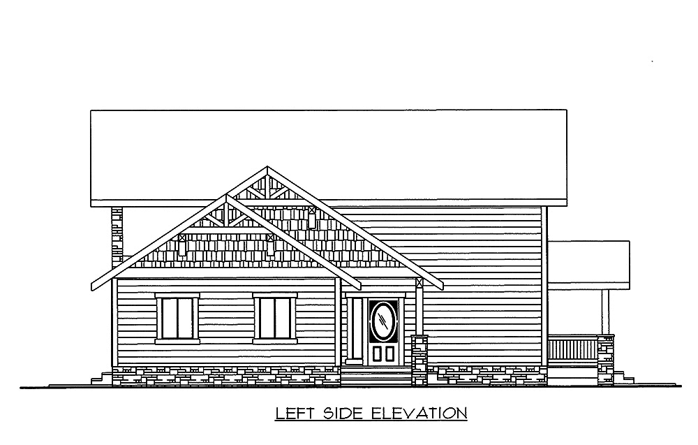 Home Plan Left Elevation of this 2-Bedroom,2468 Sq Ft Plan -132-1647