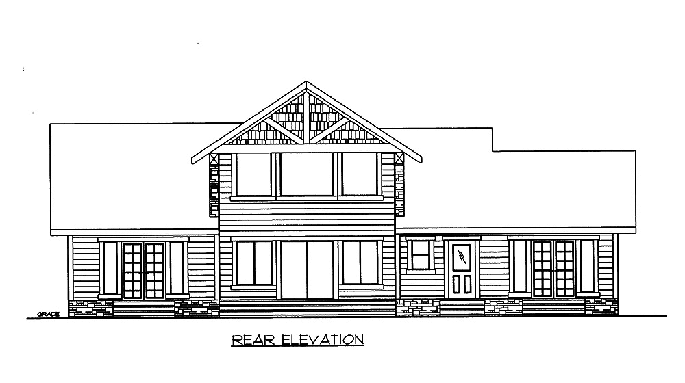 Home Plan Rear Elevation of this 2-Bedroom,2468 Sq Ft Plan -132-1647