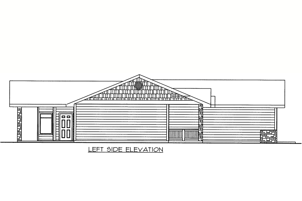 Home Plan Left Elevation of this 2-Bedroom,1548 Sq Ft Plan -132-1648
