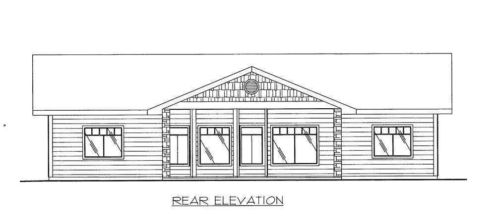 Home Plan Rear Elevation of this 2-Bedroom,1548 Sq Ft Plan -132-1648