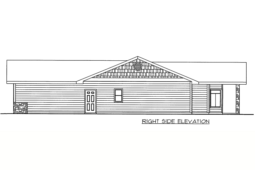 Home Plan Right Elevation of this 2-Bedroom,1548 Sq Ft Plan -132-1648