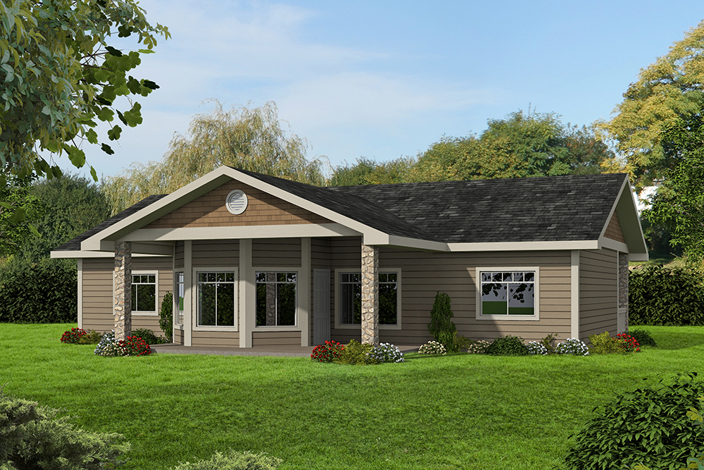 Front Elevation of this Cottage House (#132-1648) at The Plan Collection.