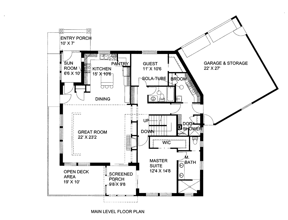 Floor Plan First Story of Craftsman Plan #132-1650