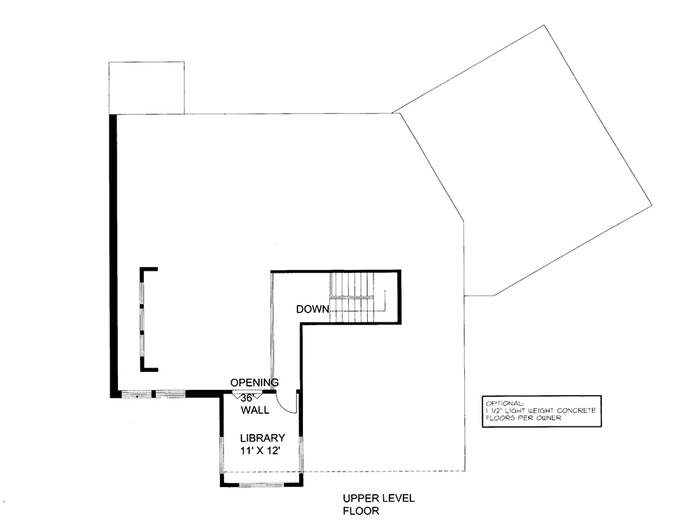 Floor Plan Second Story of Craftsman Plan #132-1650