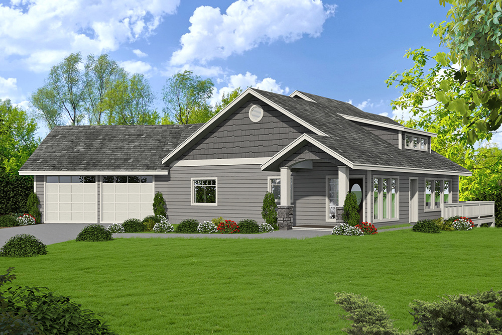 Front Elevation of this Craftsman House (#132-1650) at The Plan Collection.
