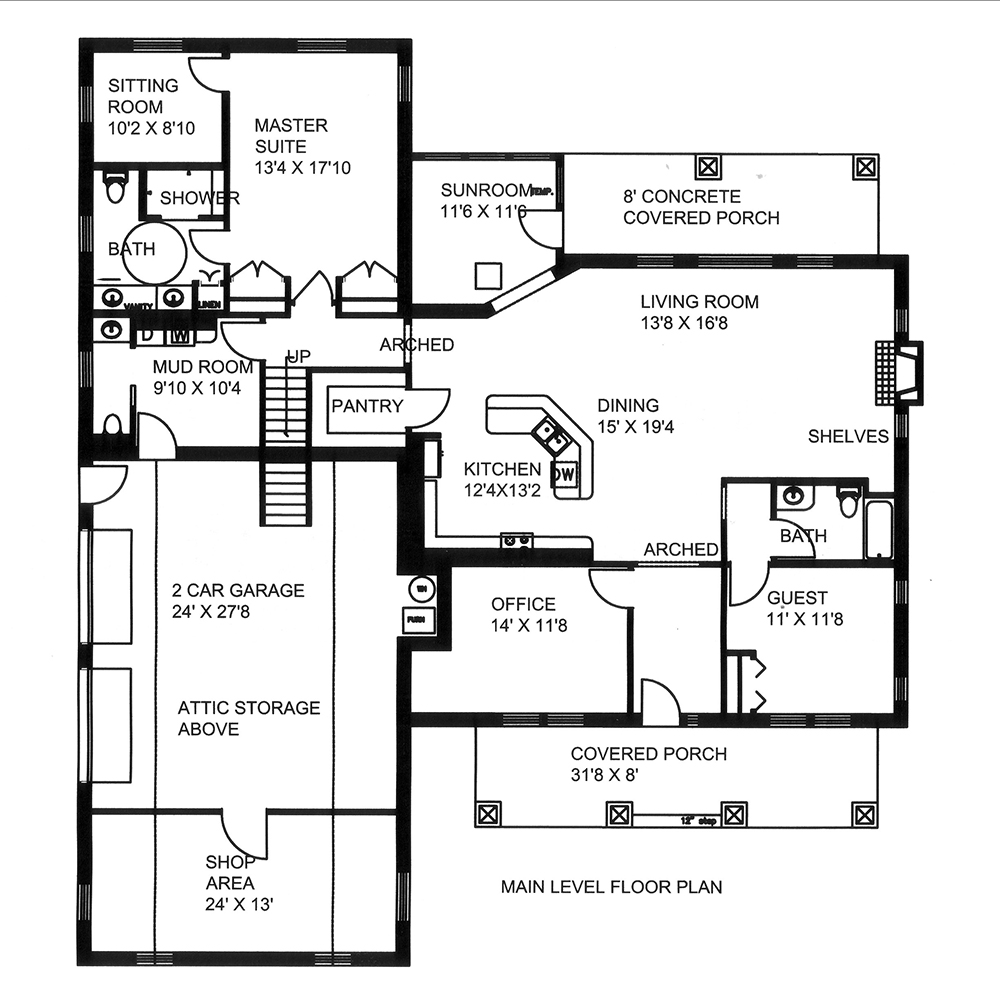 Floor Plan First Story of Contemporary Plan #132-1651